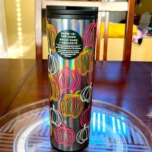 Starbucks 16 ounce Tumbler glow in the dark pumpkin collection.